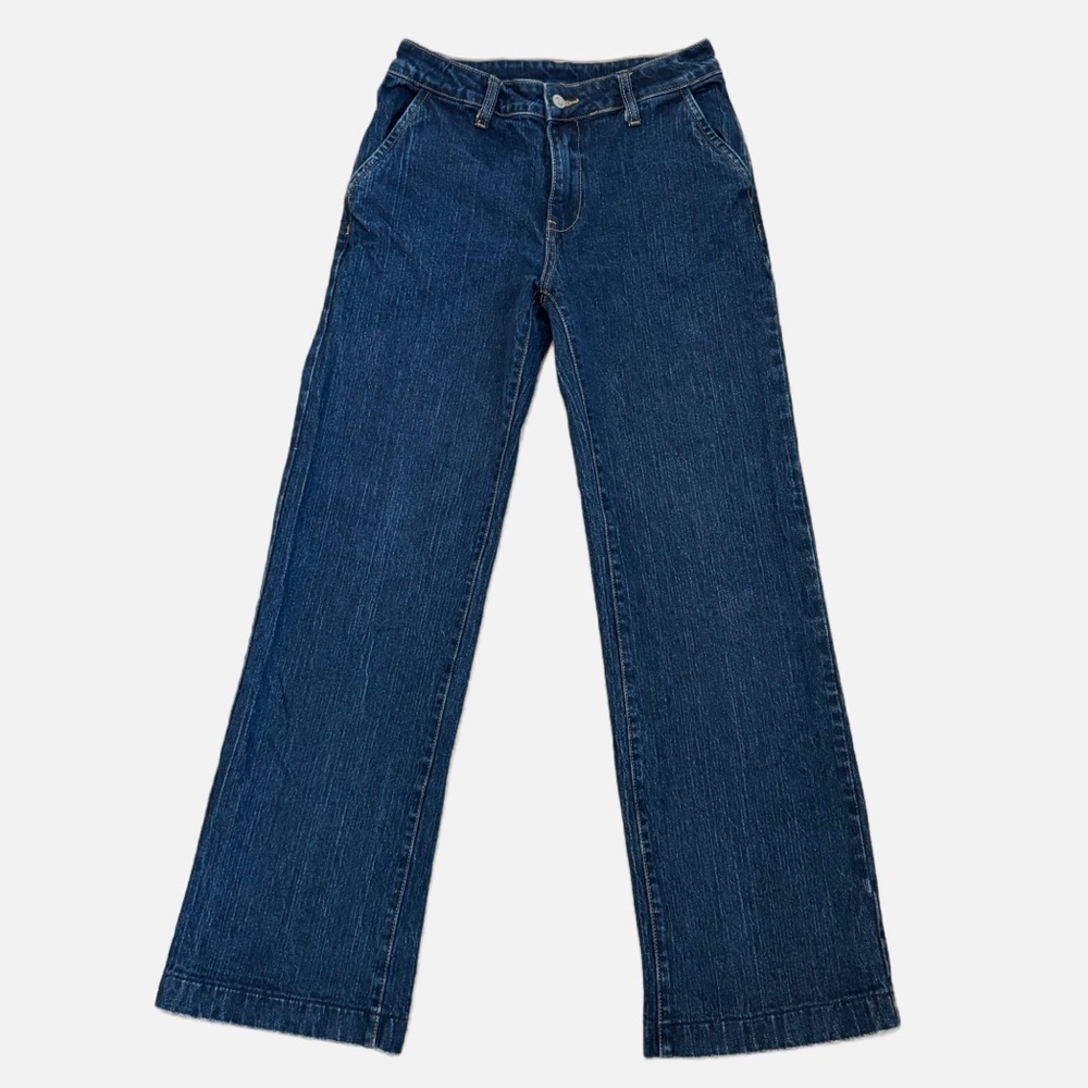 J. Galt Shanghai Women's Dark Wash High-Rise Wide Leg Jeans Size Small